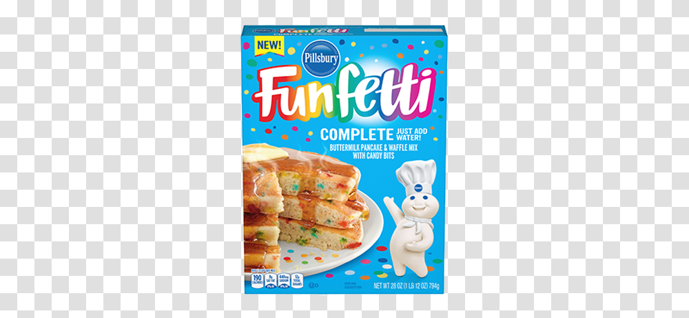 Funfetti Complete Pancake & Waffle Mix Pillsbury Birthday Cake Pancake Mix, Food, Sweets, Text, Snack Transparent Png