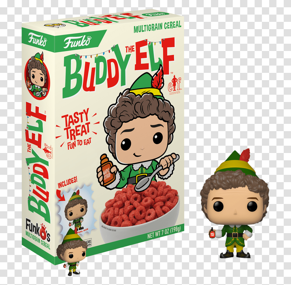 Funko Buddy The Elf Cereal, Apparel, Food, Hat Transparent Png