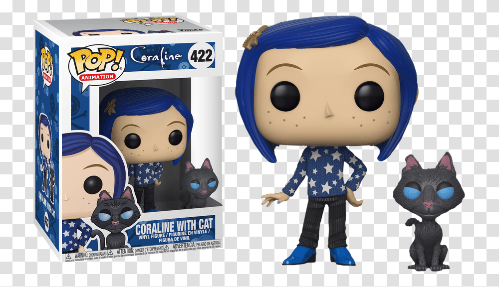 Funko Coraline With Cat, Doll, Toy, Mammal, Animal Transparent Png