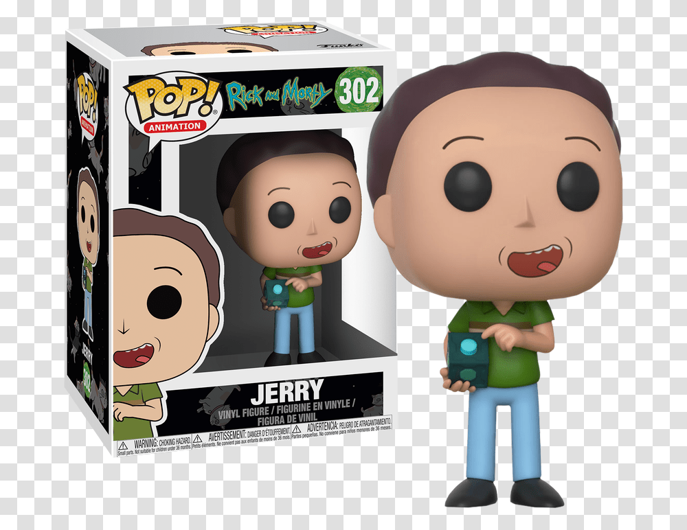 Funko Jerry Rick Morty, Head, Doll, Toy, Figurine Transparent Png
