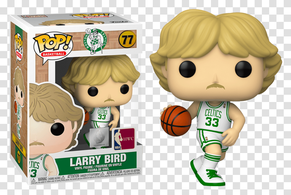 Funko Nba Basketball Funko Pop Larry Bird, Doll, Toy, People, Person Transparent Png