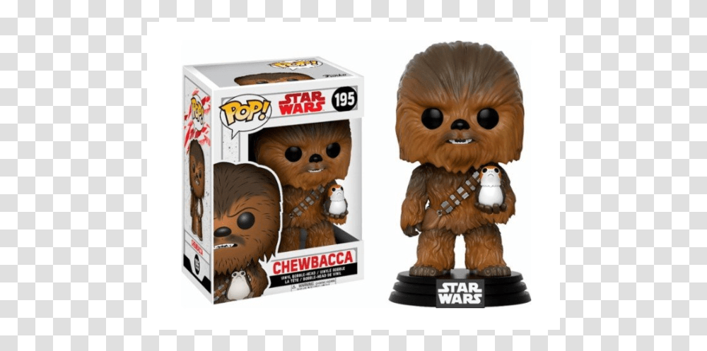 Funko Pop 195 Star Wars Chewbacca With Porg Funko Pop Chewbacca, Figurine, Mammal, Animal, Wildlife Transparent Png