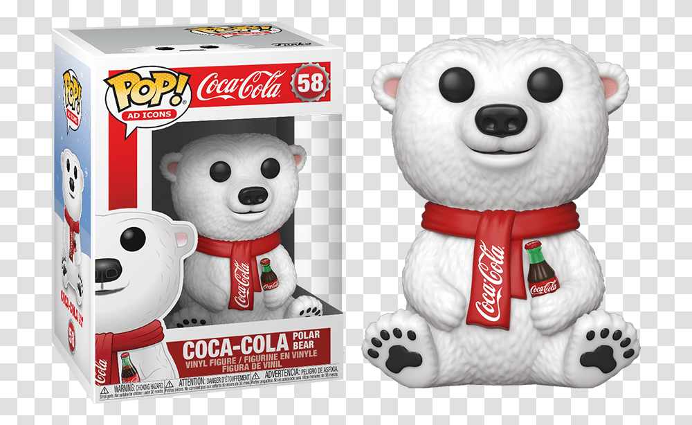 Funko Pop Ad Icons Coca Cola Bear 58 Funko Pop Coca Cola Polar Bear, Toy, Text, Outdoors, Label Transparent Png