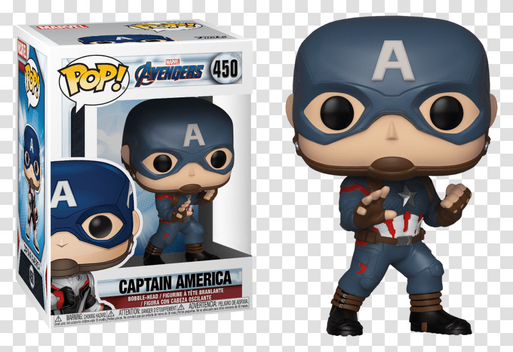 Funko Pop Avengers Endgame Captain America, Costume, Person, Label Transparent Png