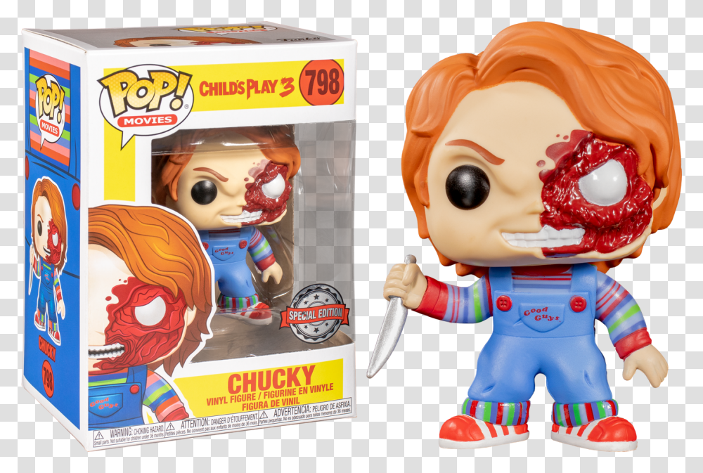 Funko Pop Chucky Walmart Exclusive, Helmet, Person, Figurine Transparent Png