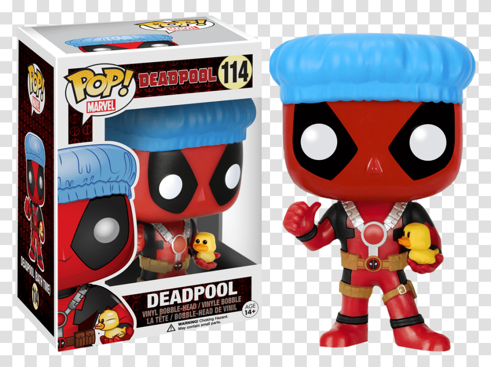 Funko Pop Deadpool Bath Time, Toy, Robot, Mascot Transparent Png