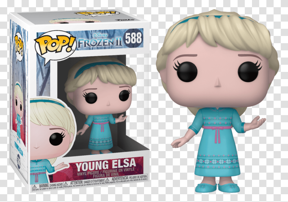 Funko Pop Frozen 2 Young Elsa, Doll, Toy, Plush, Person Transparent Png