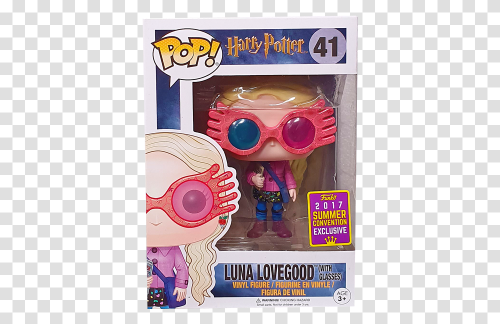 Funko Pop Luna Lovegood Glasses, Sunglasses, Accessories, Figurine, Person Transparent Png