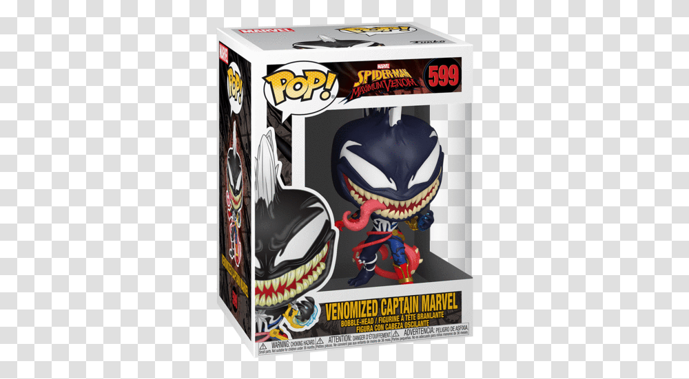 Funko Pop Max Venom Captain Marvel Venomized Captain Marvel Funko Pop, Label, Poster, Advertisement Transparent Png