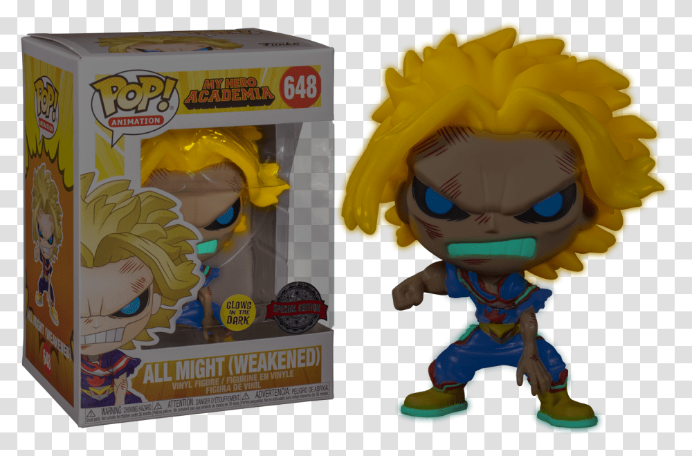 Funko Pop My Hero Academia All Might Funko Pop Glow In The Dark, Costume, Toy, Figurine Transparent Png