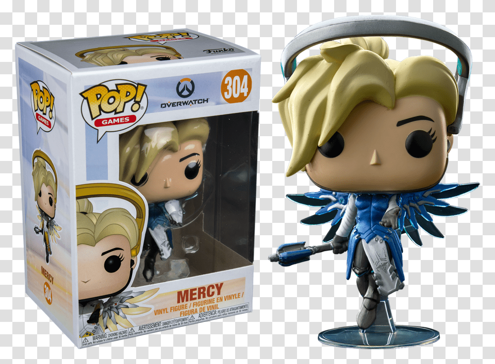 Funko Pop Overwatch Mercy, Figurine, Toy, Doll Transparent Png