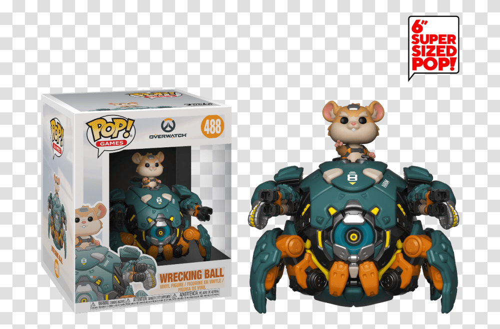 Funko Pop Overwatch Wrecking Ball, Toy, Robot Transparent Png