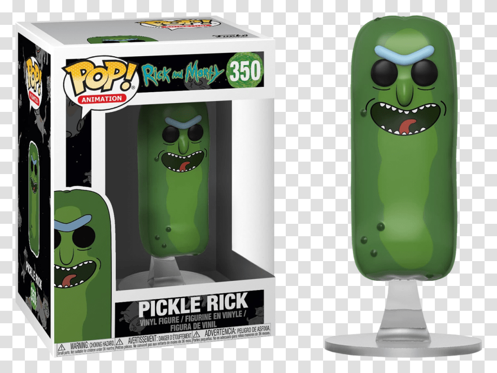 Funko Pop Pickle Rick, PEZ Dispenser, Cylinder, Bottle Transparent Png