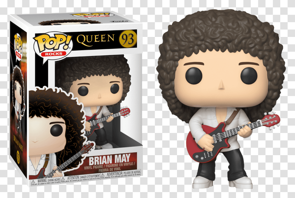 Funko Pop Queen Brian May, Guitar, Leisure Activities, Musical Instrument, Doll Transparent Png