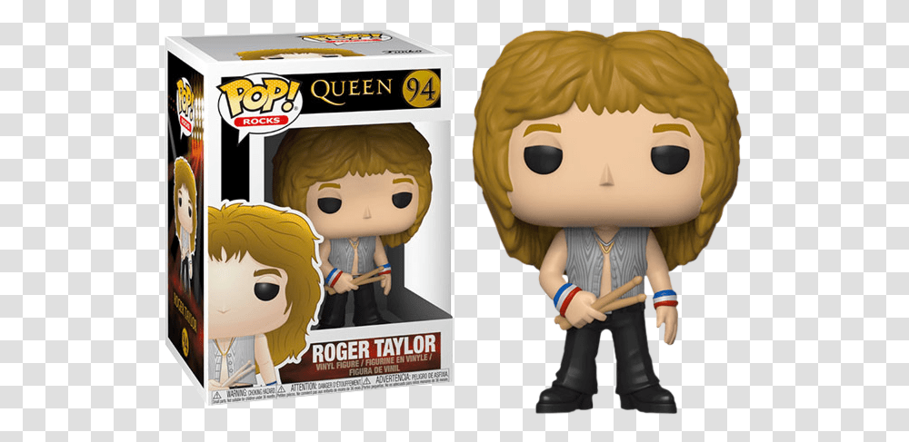 Funko Pop Queen Roger Taylor 94 Funko Pop Roger Taylor, Person, Toy, Plant, Figurine Transparent Png
