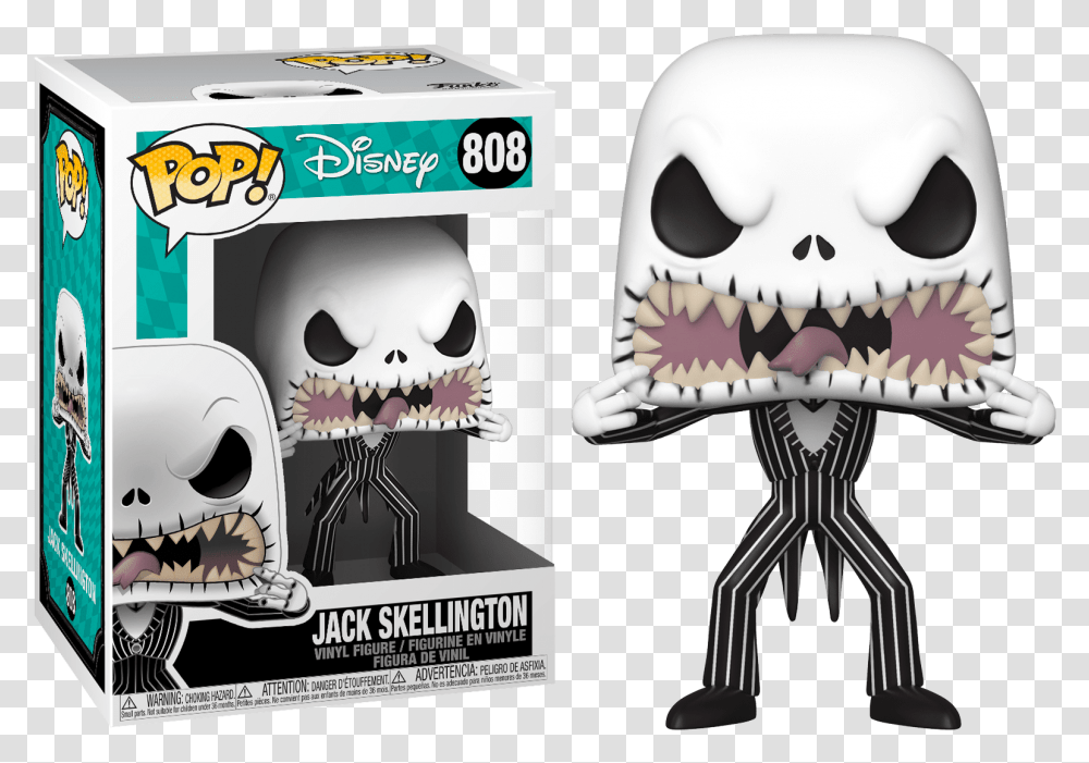 Funko Pop The Nightmare Before Christmas Jack Skellington With Scary Face 808, Toy, Advertisement, Text Transparent Png