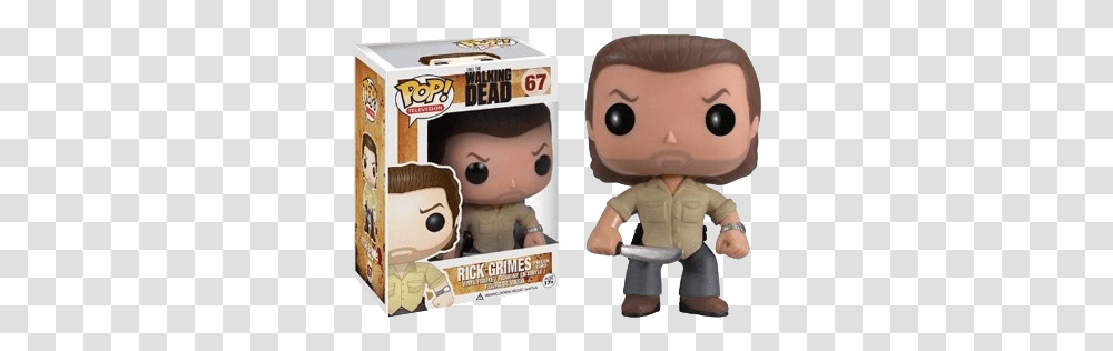 Funko Pop The Walking Dead Rick, Toy, Doll, Plush, Person Transparent Png