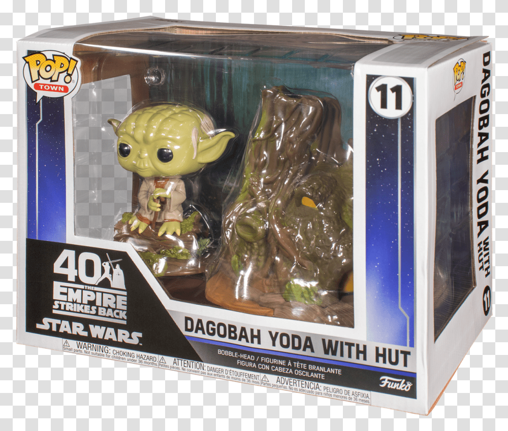 Funko Pop Town Star Wars Dagobah Yoda With Hut 11 Star Episode V The Empire Strikes Back, Toy, Plant, Figurine, Box Transparent Png