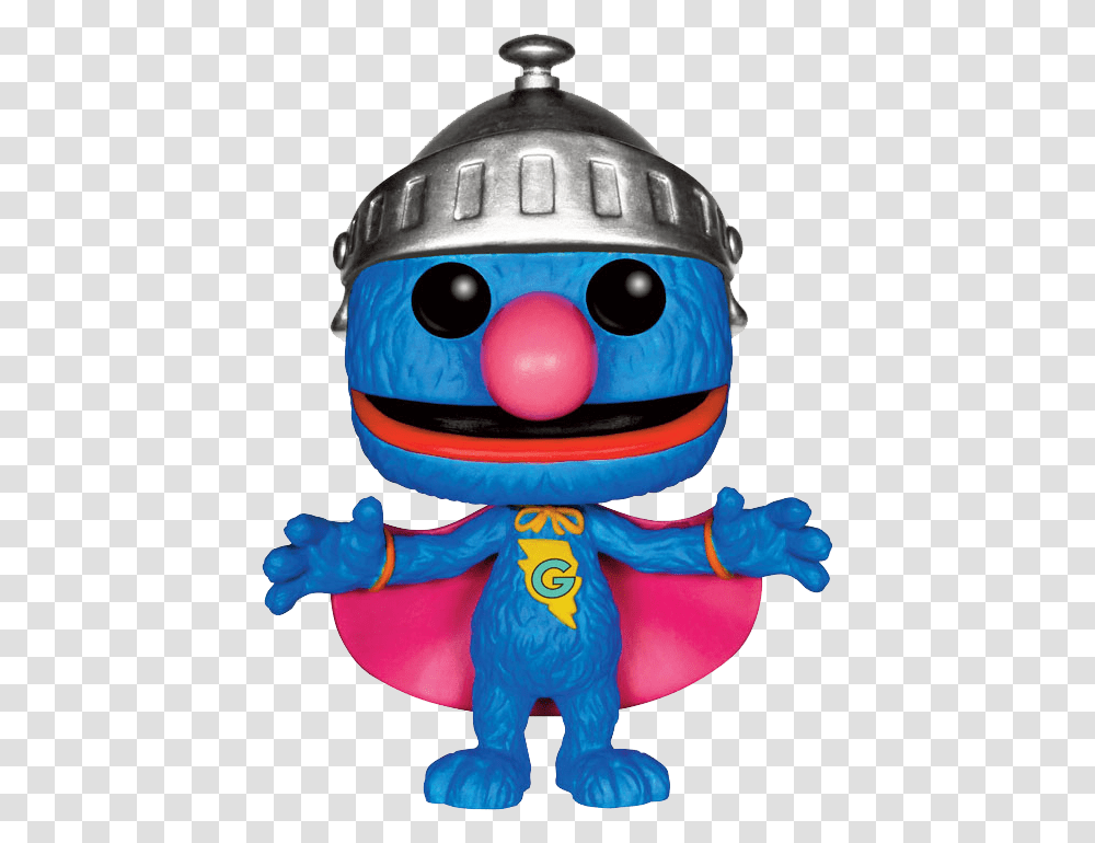 Funko Pop Tv Pop Sesame Street Super Grover, Toy, Helmet, Apparel Transparent Png