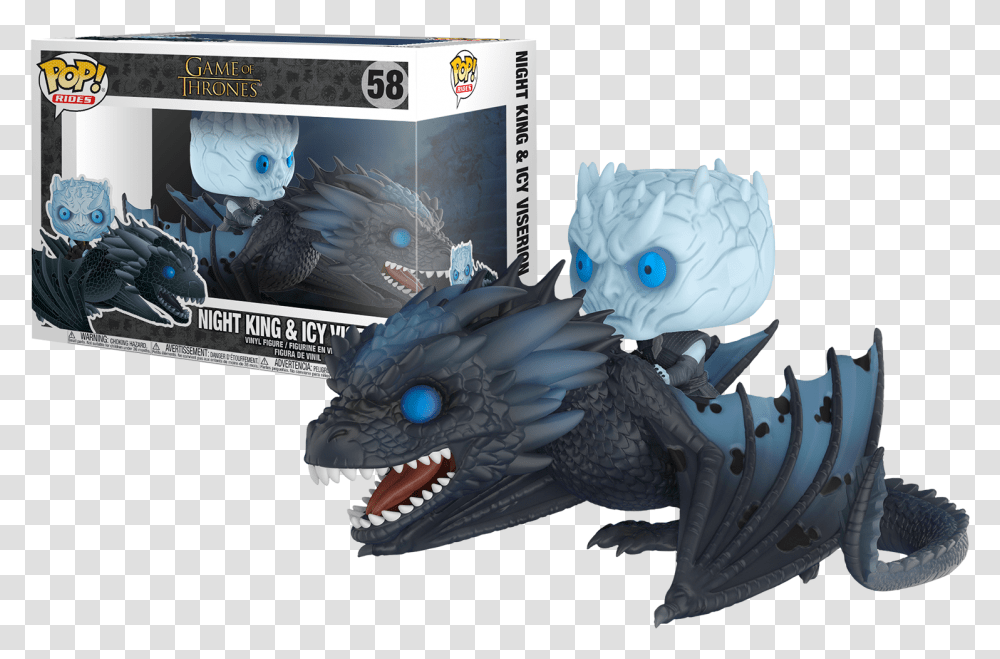 Funko Ride Night King And Icy Viserion Funko Pop, Dragon, Toy Transparent Png