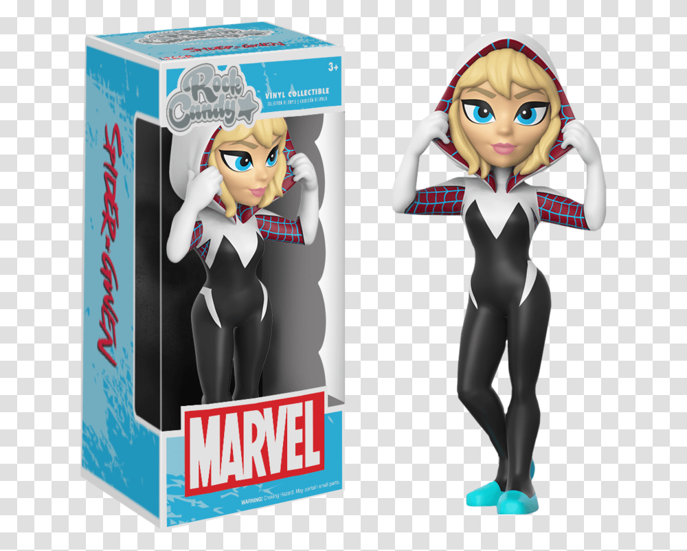 Funko Rock Candy Spider Gwen, Poster, Advertisement, Person Transparent Png
