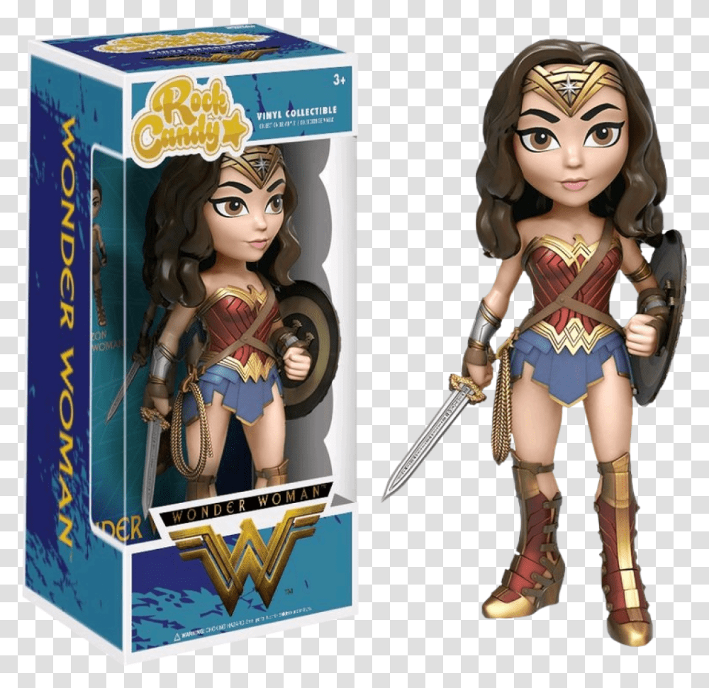 Funko Rock Candy Wonder Woman, Person, Human, Toy, Figurine Transparent Png