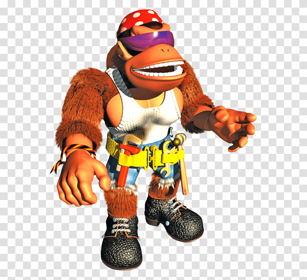 Funky With Rolled Up Sleeves Donkey Kong Country 3 Funky Kong, Figurine, Helmet, Apparel Transparent Png
