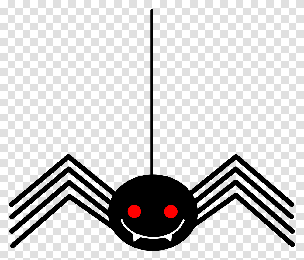 Funny Black Spider Hanging On Thread Clip Art, Outdoors, Hand, Stage Transparent Png