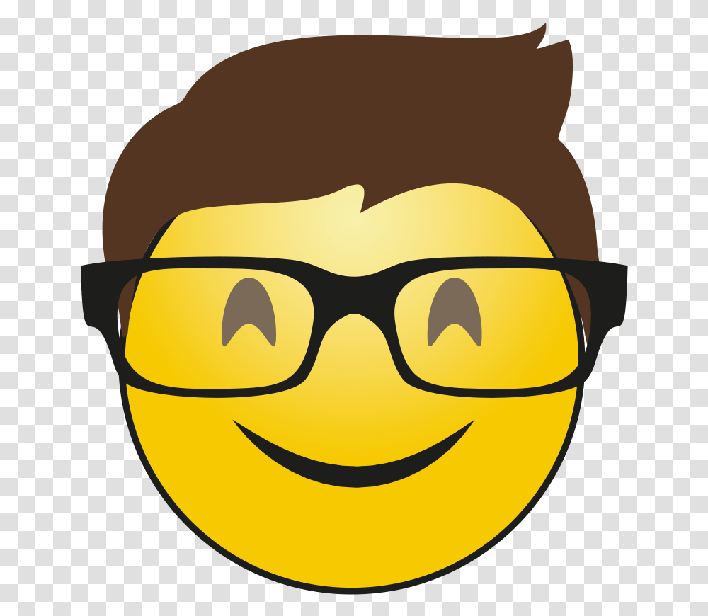 Funny Boy Emoji Photo Mart Happy Face With Glasses, Label, Text, Sunglasses, Head Transparent Png