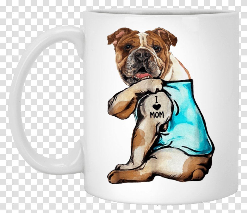 Funny Bulldog Tattoos I Love Mom Coffee Mug Bulldog Mom Tattoo Shirt, Coffee Cup, Pet, Canine, Animal Transparent Png