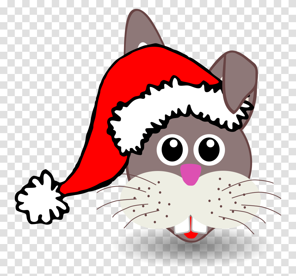 Funny Bunny Face Vector Image Free Svg Christmas Hat Clipart, Elf, Graphics, Clothing, Performer Transparent Png
