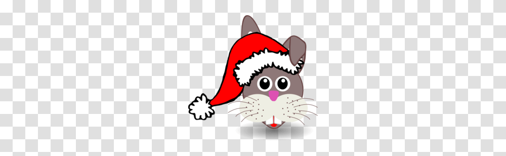 Funny Bunny Face With Santa Claus Hat Clipart, Animal, Plant, Elf, Mammal Transparent Png