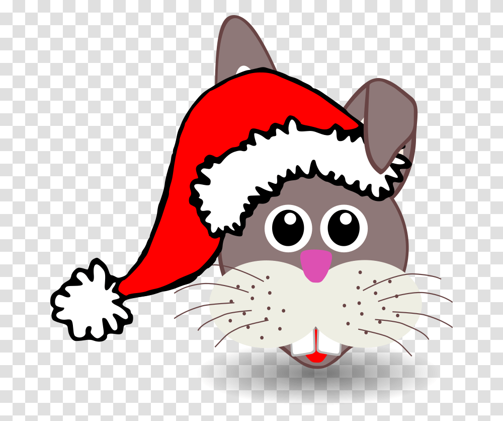 Funny Bunny Face With Santa Claus Hat Free Vector, Elf Transparent Png