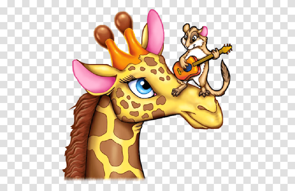 Funny Cartoon Clip Art Giraffe Animal Squirrel And Giraffe Drawing, Toy, Figurine, Bowling, Leisure Activities Transparent Png