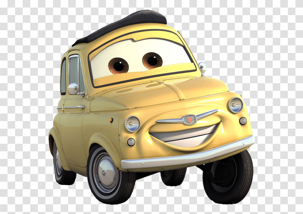 Funny Characters Disney Cars Luigi, Vehicle, Transportation, Tire, Wheel Transparent Png