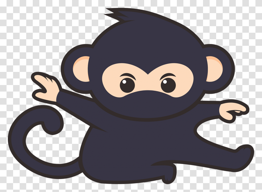Funny Cute Animal Free Vector Graphic On Pixabay Monkey Ninja, Toy Transparent Png