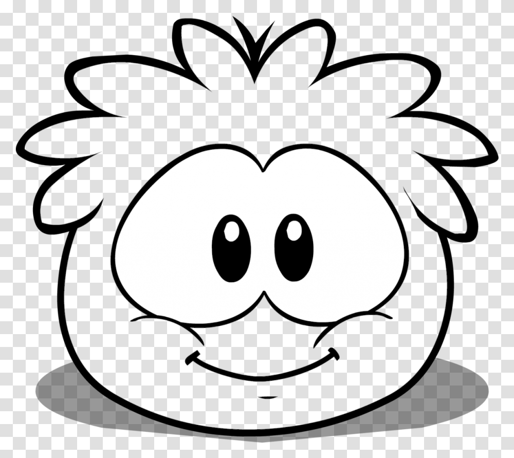 Funny Face Drawing Puffle Club Penguin Drawings, Stencil, Plant, Food, Fruit Transparent Png