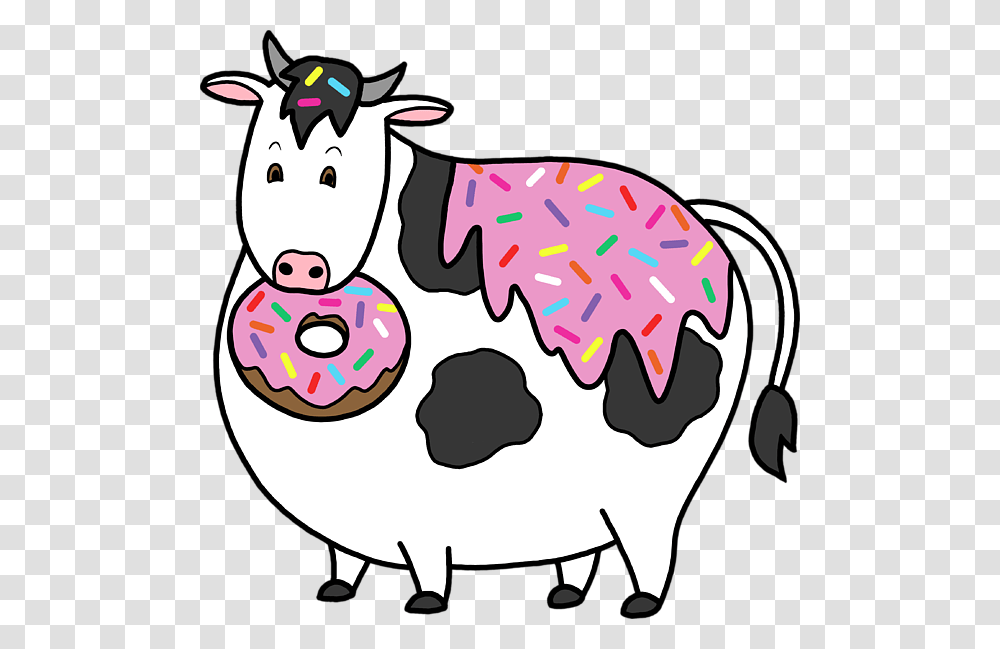 Funny Fat Holstein Cow Sprinkle Doughnut Shower Curtain For Sale, Cattle, Mammal, Animal, Dairy Cow Transparent Png