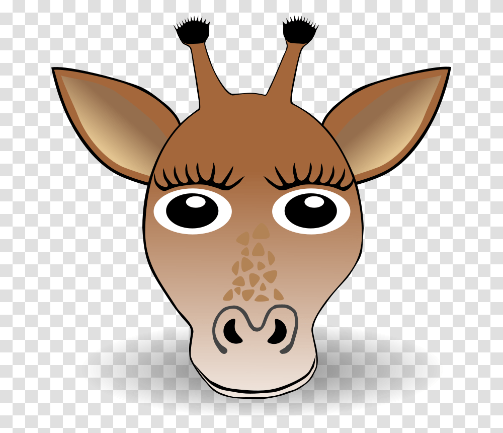 Funny Giraffe Face Cartoon Animated Giraffe Face, Mammal, Animal, Deer, Wildlife Transparent Png