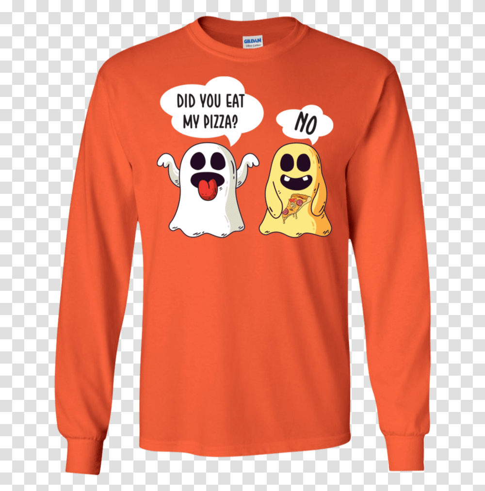Funny Halloween Shirt Adult Cute Ghost Pizza Texas Longhorn Shirts Funny, Sleeve, Clothing, Apparel, Long Sleeve Transparent Png