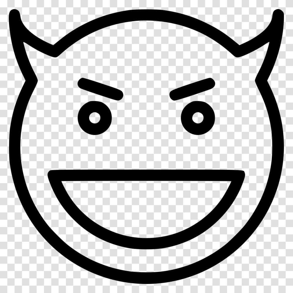 Funny Icon Download Funny Emoji Black And White, Label, Stencil, Sticker Transparent Png