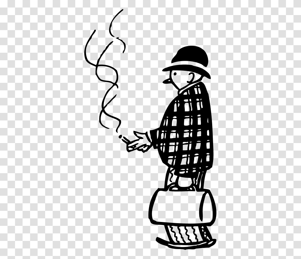 Funny Little Fumador De Cigarro Person Smoking Clipart Black And White, Gray, World Of Warcraft Transparent Png