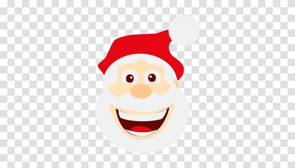 Funny Loughing Santa Emoticon, Snowman, Nature, Face, Food Transparent Png