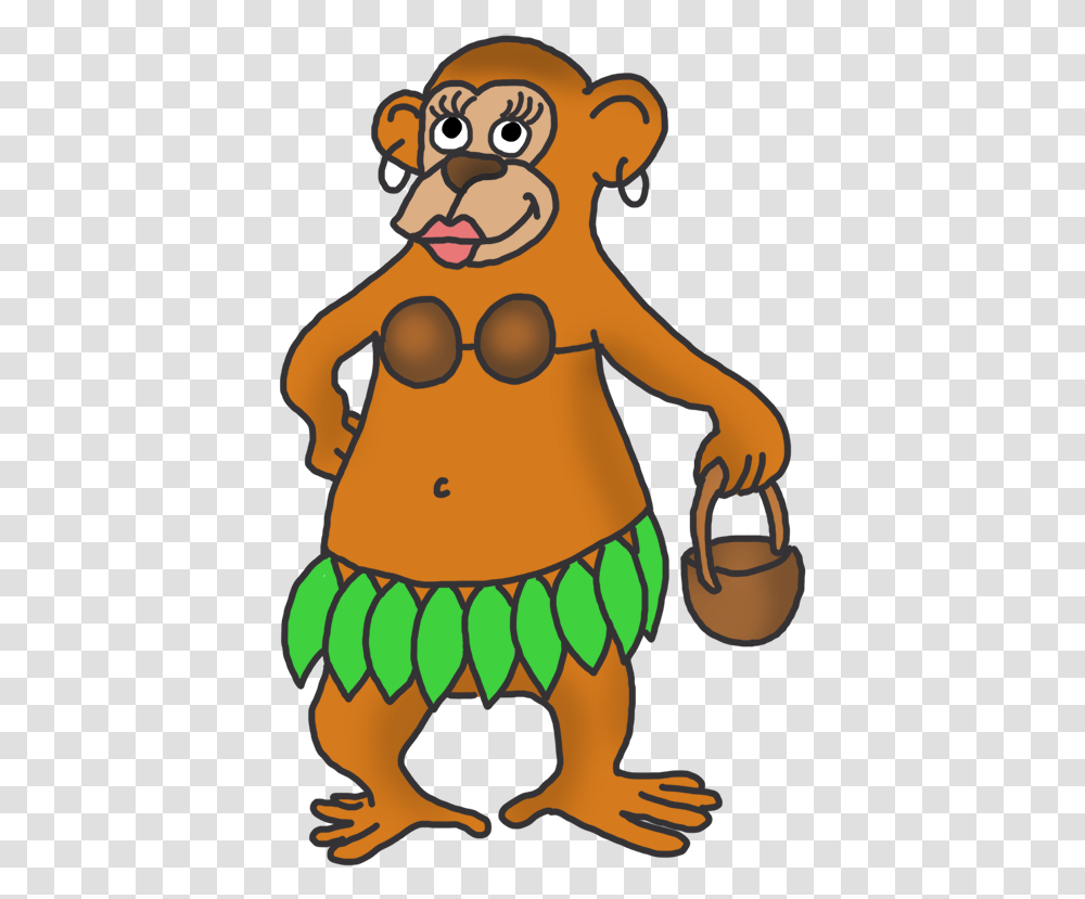 Funny Monkey Drawings Clip Cute Female Gorilla Cartoon, Mammal, Animal, Wildlife Transparent Png