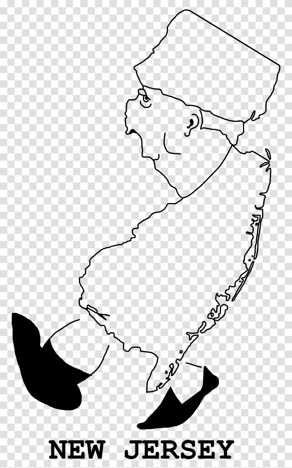 Funny Outline Maps Of New Jersey Map Of Nj, Gray, World Of Warcraft Transparent Png