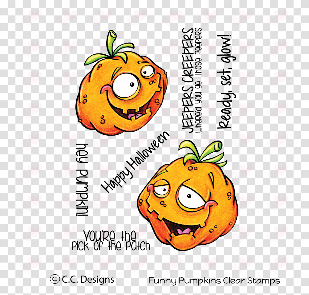 Funny Pumpkins Clear Stamp Set Cartoon Pumpkins, Pattern, Floral Design, Paper Transparent Png