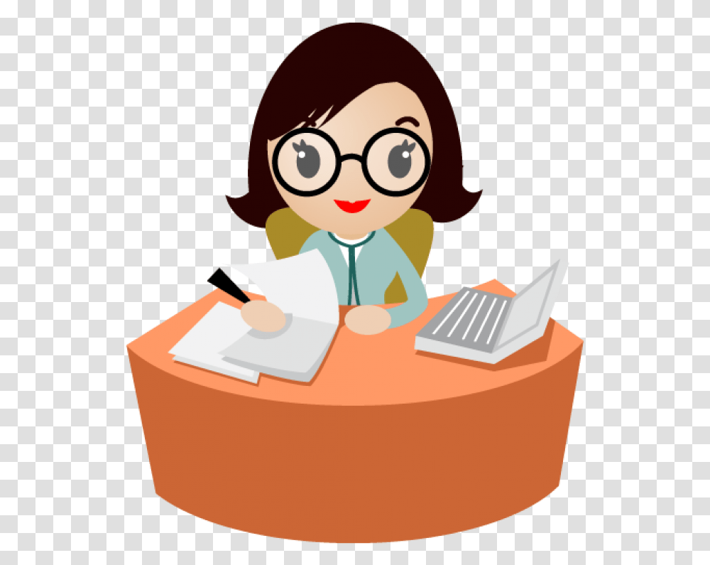 Funny Secretary Clipart People Icon, Paper, Reading, Sitting, Birthday Cake Transparent Png