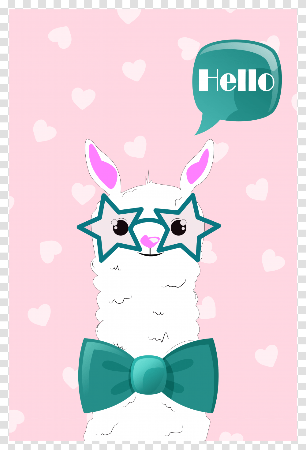 Funny Sheep Hello Wall Art Canvas, Animal, Mammal, Floral Design Transparent Png