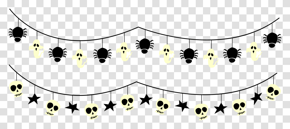 Funny Skull Streamer Halloween Spider Trick Or Treating Halloween Clipart, Silhouette, Stencil, Rug Transparent Png