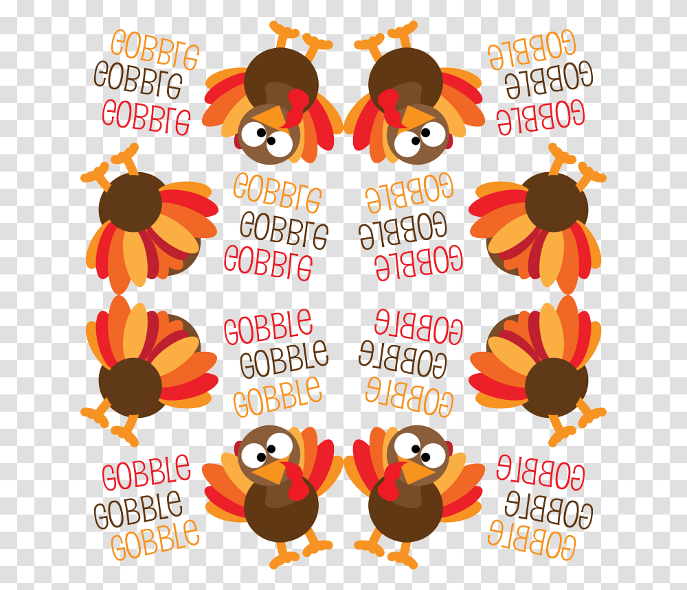 Funny Turkey Turkey Gobble Gobble Background, Label, Sticker, Flyer Transparent Png